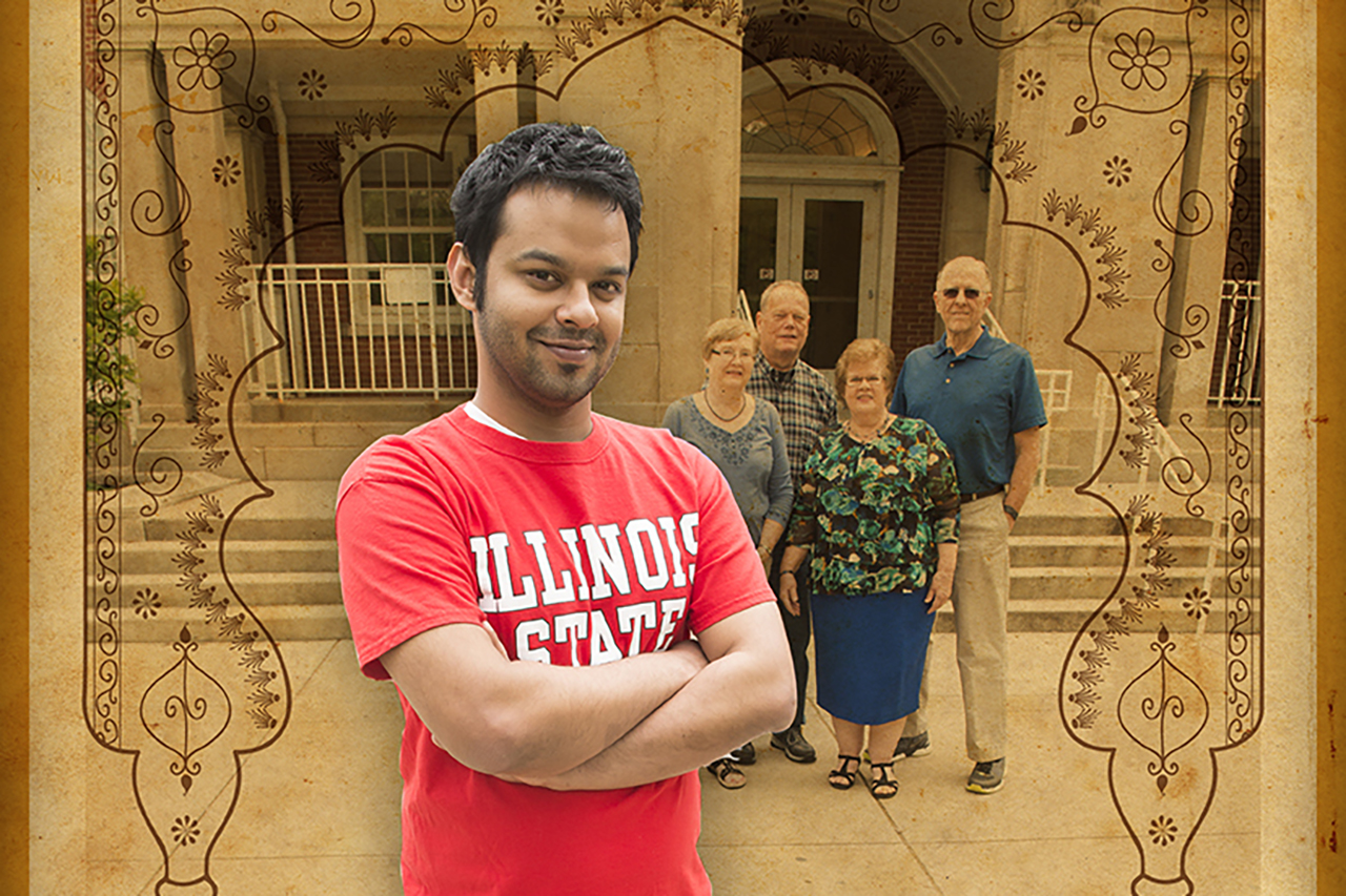 Arafat Kabir pictured with his host families