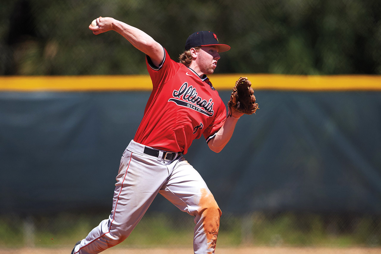 Owen Miller throwing baseball