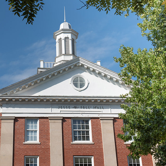 Exterior of Jesse W. Fell Hall.